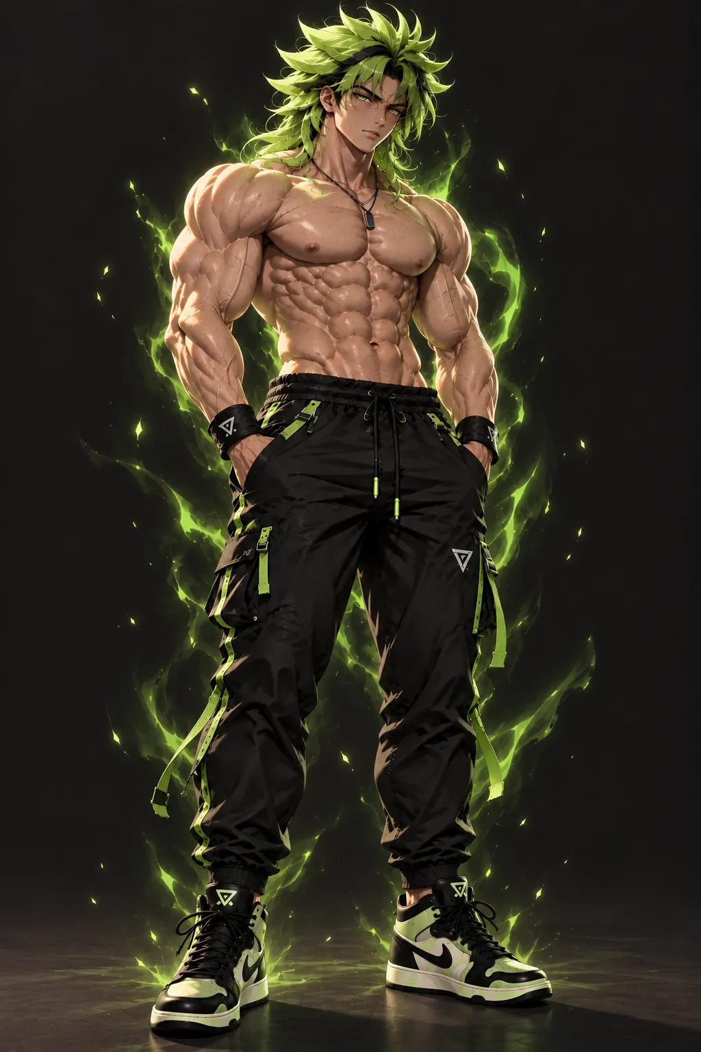 Ryken, @ryken.trains, standing with green energy around him